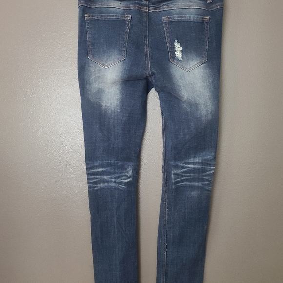 Wet Seal Distressed Skinny Stretch Jegging Jeans - Picture 4 of 5
